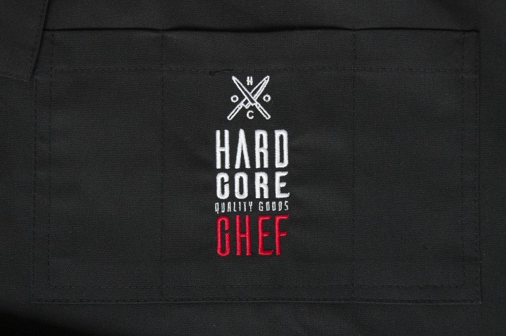 Wytrzymały fartuch dla kucharza gramatura 300g z haftowanym logo