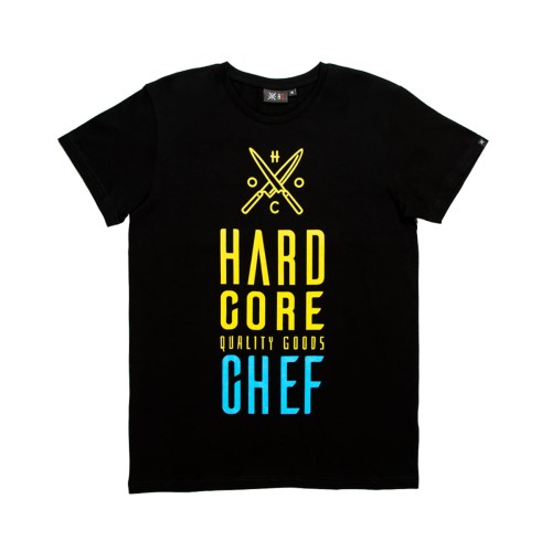 T-SHIRT HARDCORECHEF BLACK FRONT