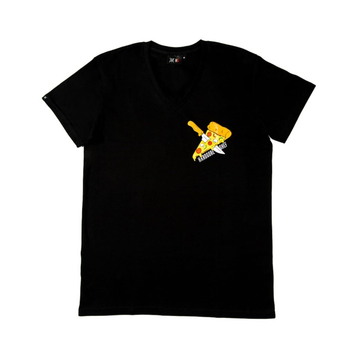Koszulka Gastro Czarny T-shirt V-Neck Pizzaiolo dekolt w serek